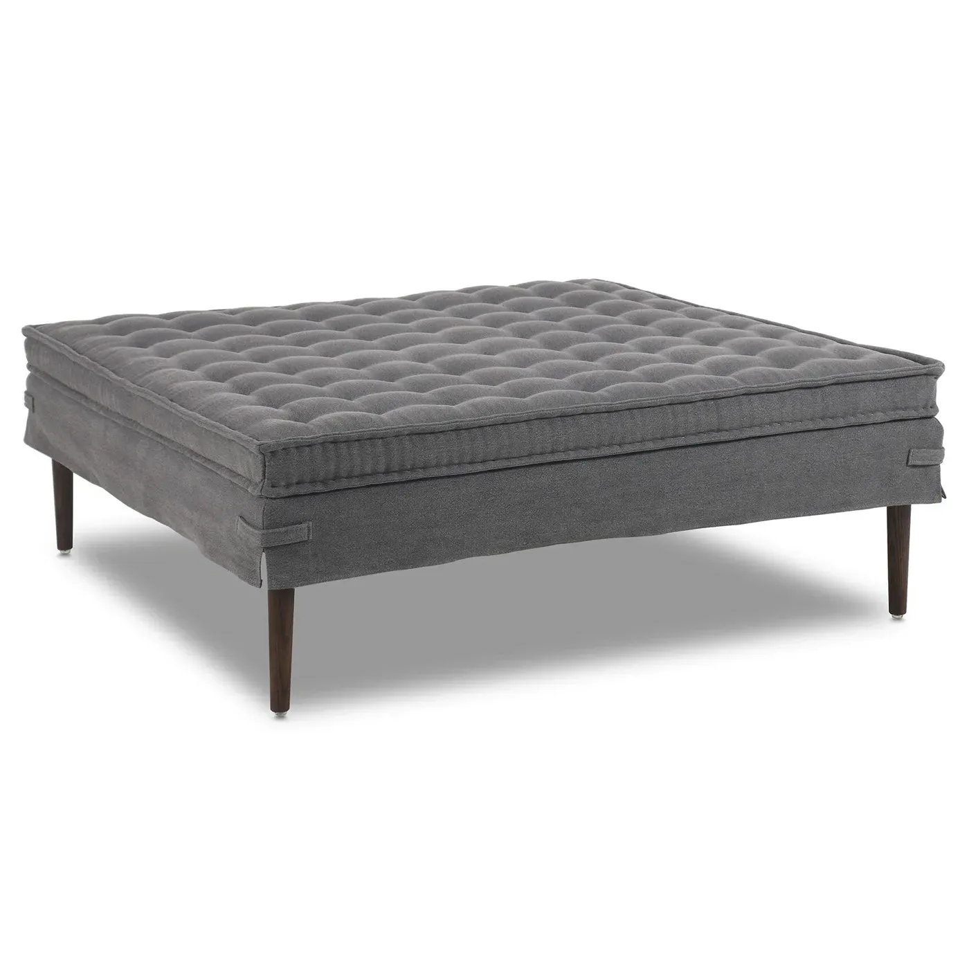 Cole 48" Square Ottoman - Broadway Denim, Linen