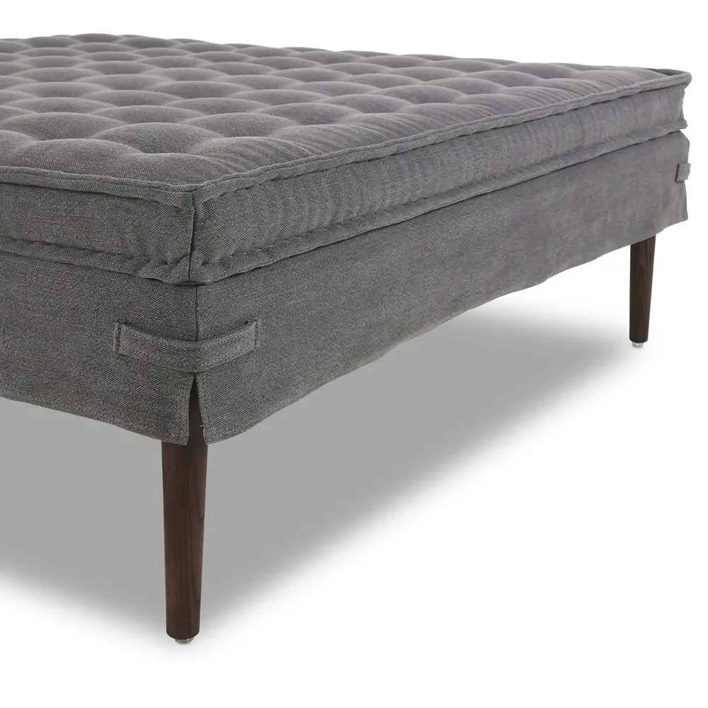 Cole 48" Square Ottoman - Broadway Denim, Linen