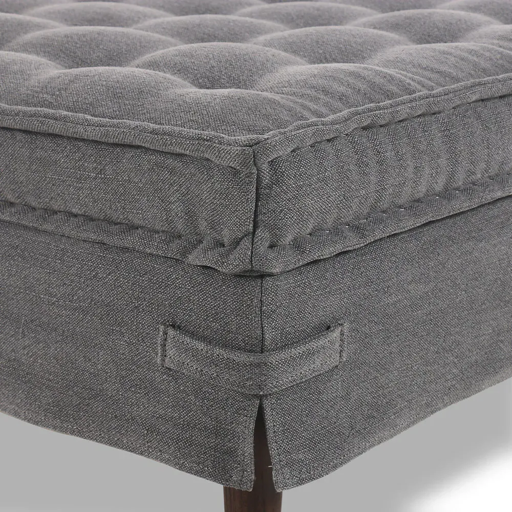 Cole 48" Square Ottoman - Broadway Denim, Linen