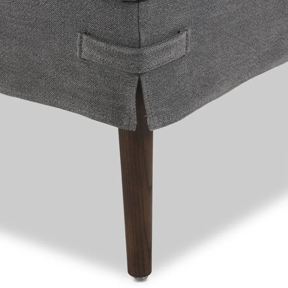 Cole 48" Square Ottoman - Broadway Denim, Linen
