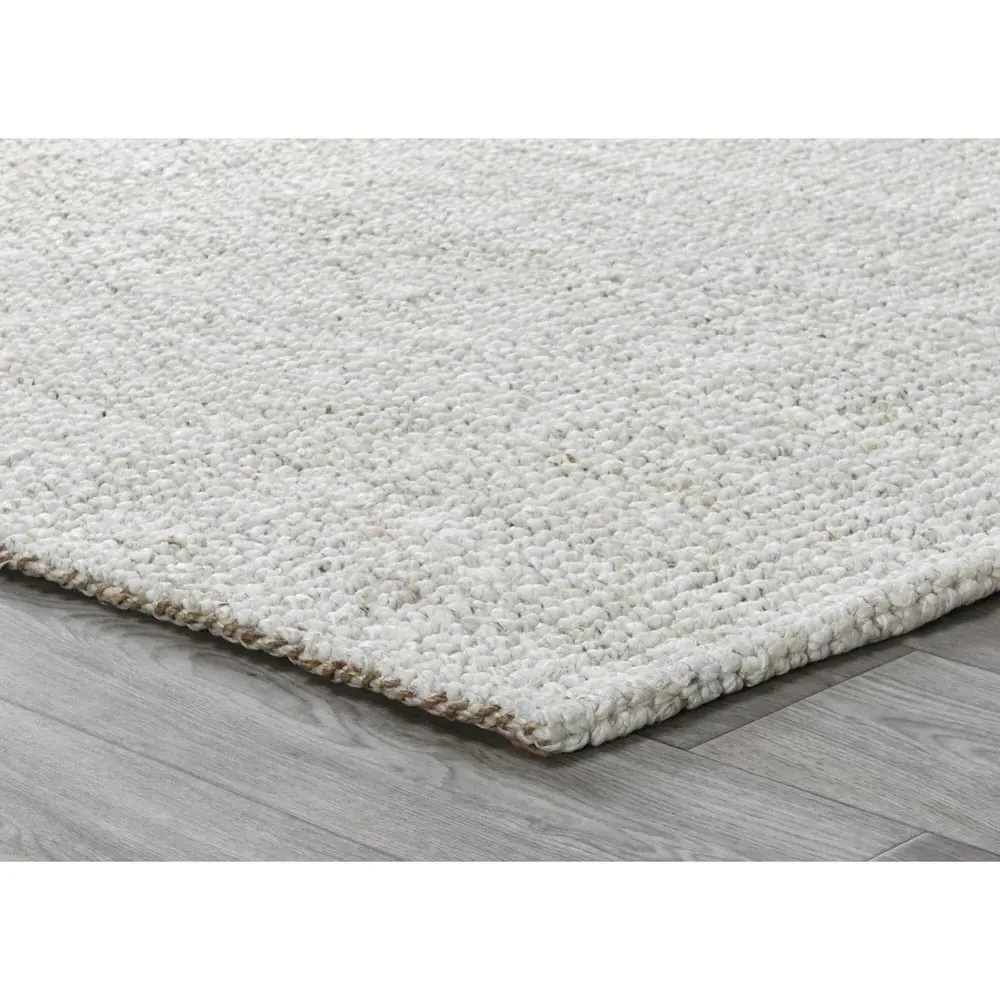 Cole 5x8 Solid Loop Jute Rug - White