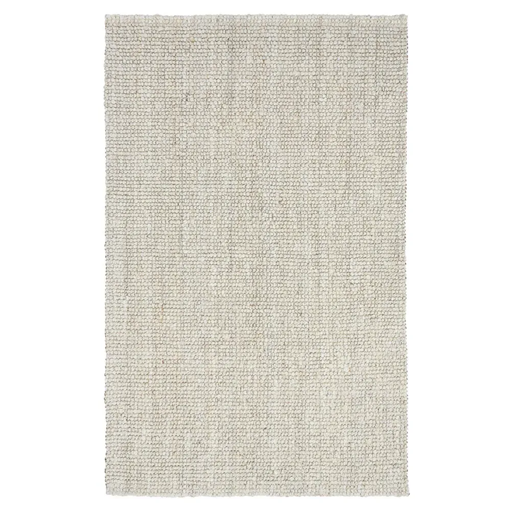 Cole 5x8 Solid Loop Jute Rug - White