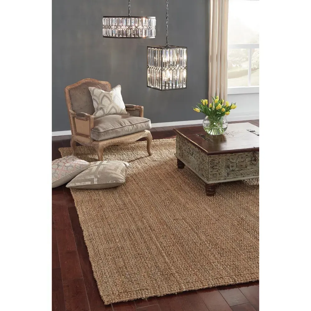 Cole 8x10 Solid Loop Jute Rug - Brown