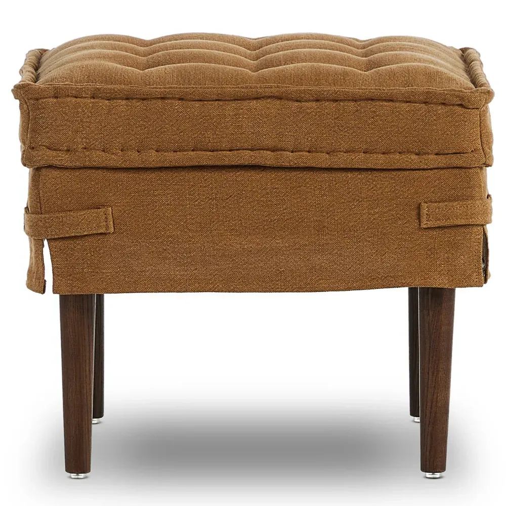 Cole Broadway Small Ottoman - Gilt, Linen