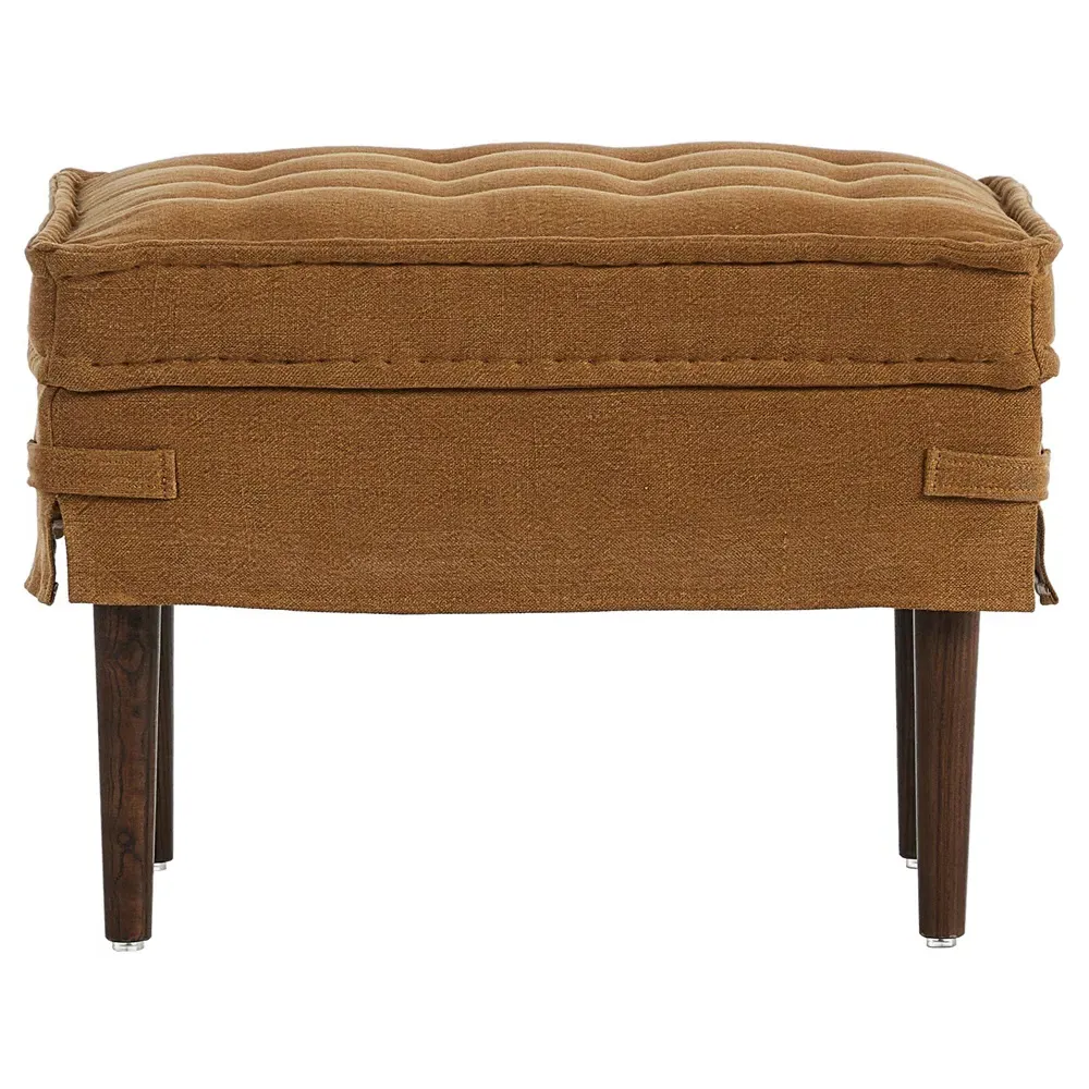 Cole Broadway Small Ottoman - Gilt, Linen image