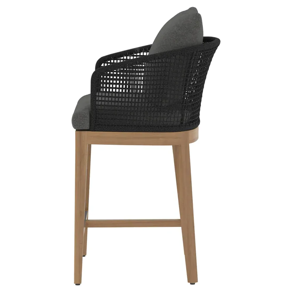 Coleman Woven Outdoor Counter Stool - Grey, Teak