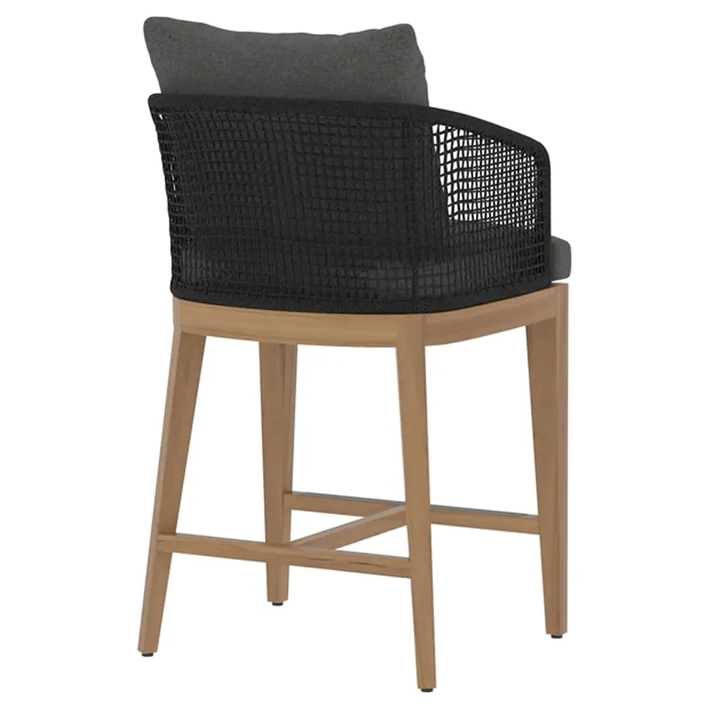 Coleman Woven Outdoor Counter Stool - Grey, Teak