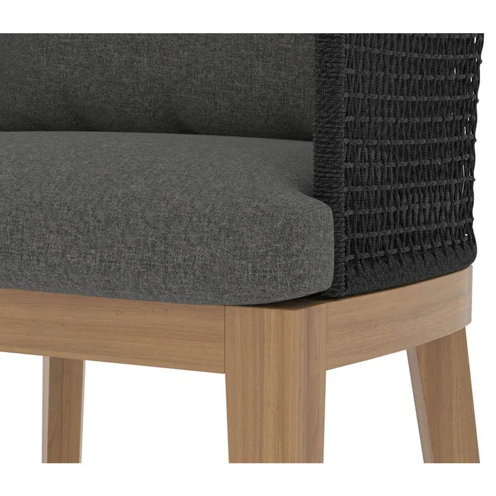 Coleman Woven Outdoor Counter Stool - Grey, Teak