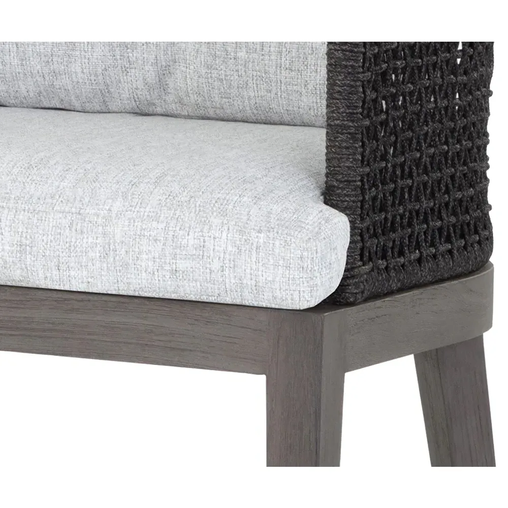 Coleman Woven Outdoor Counter Stool - Light Grey, Teak