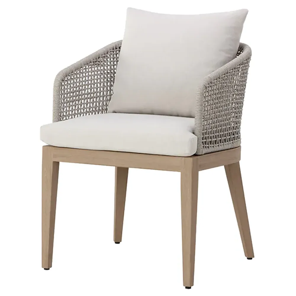 Coleman Woven Outdoor Dining Chair - Palazzo Cream, Teak