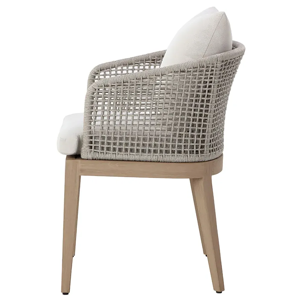 Coleman Woven Outdoor Dining Chair - Palazzo Cream, Teak
