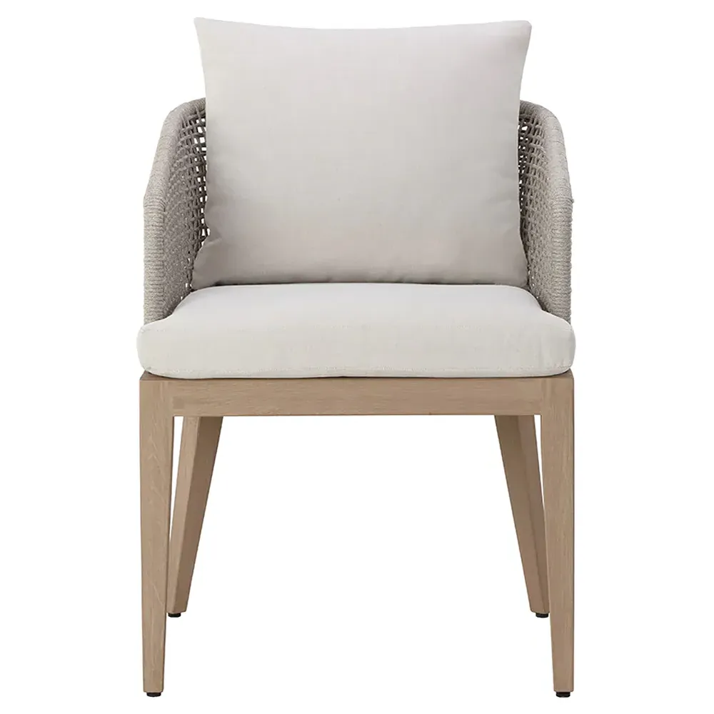 Coleman Woven Outdoor Dining Chair - Palazzo Cream, Teak image