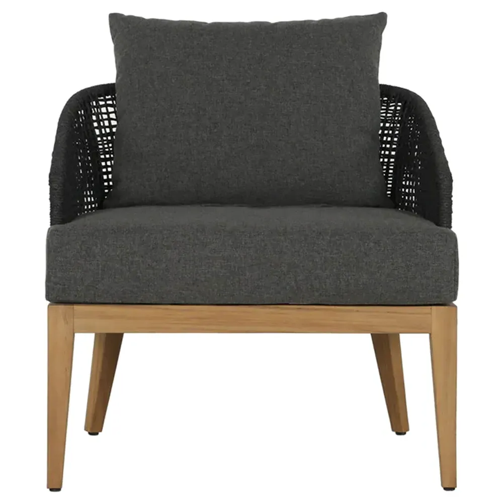 Coleman Woven Outdoor Lounge Chair - Grey, Teak