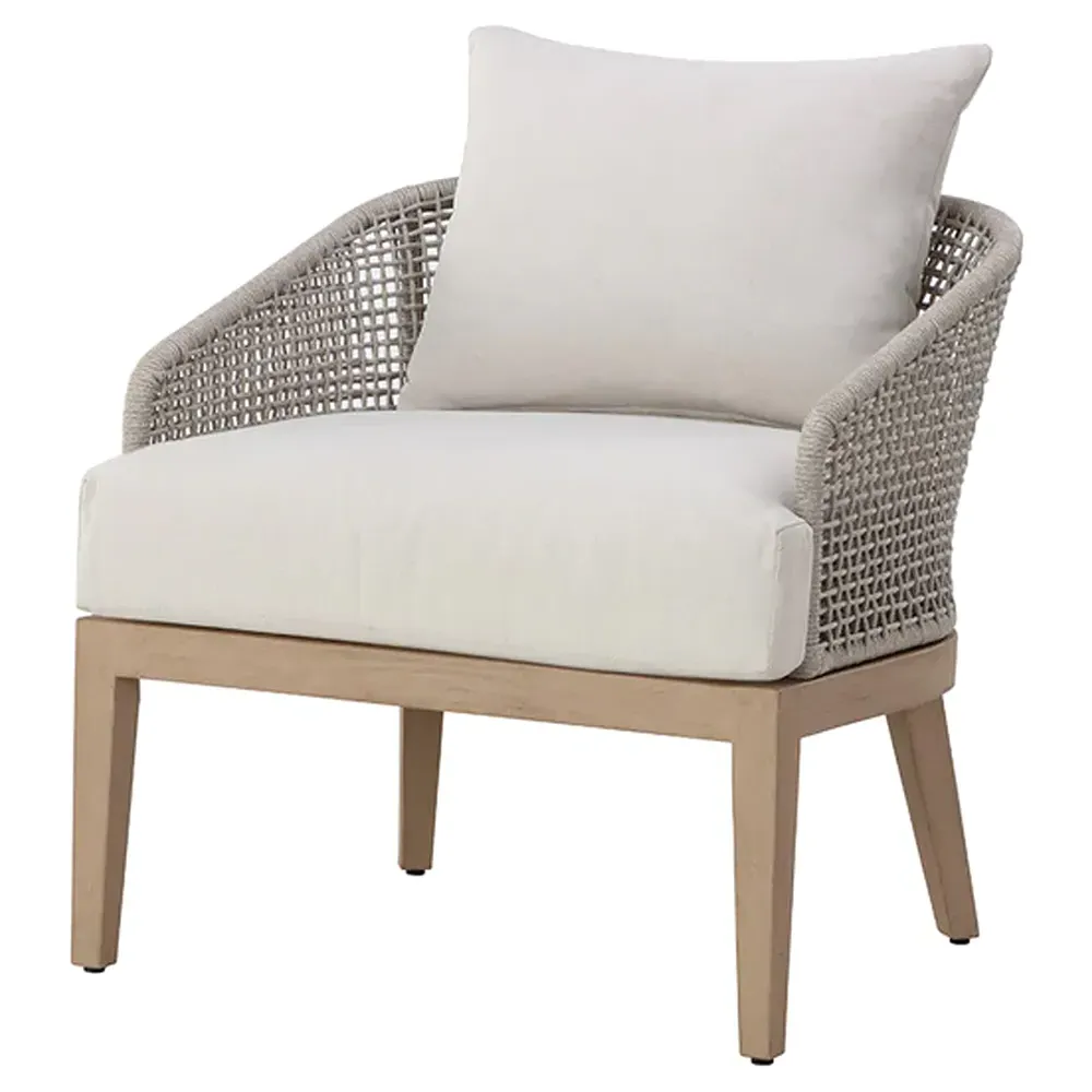 Coleman Woven Outdoor Lounge Chair - Palazzo Cream, Teak