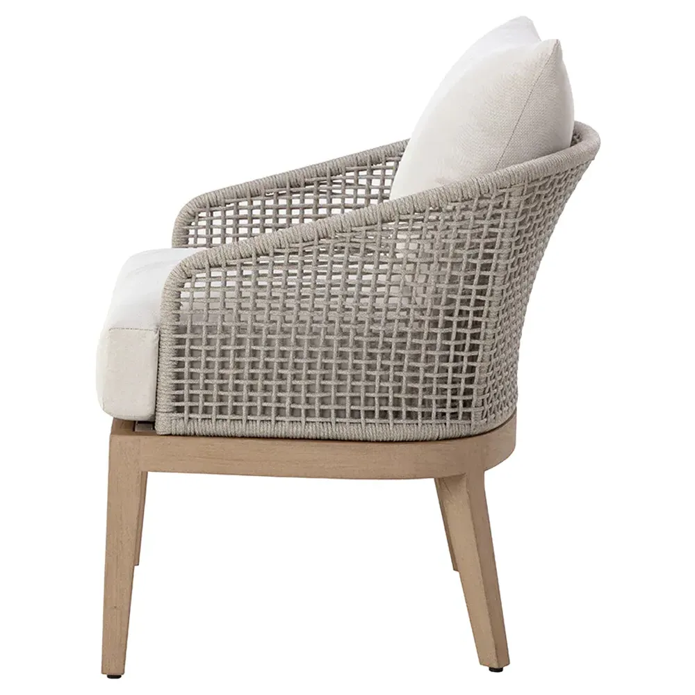 Coleman Woven Outdoor Lounge Chair - Palazzo Cream, Teak