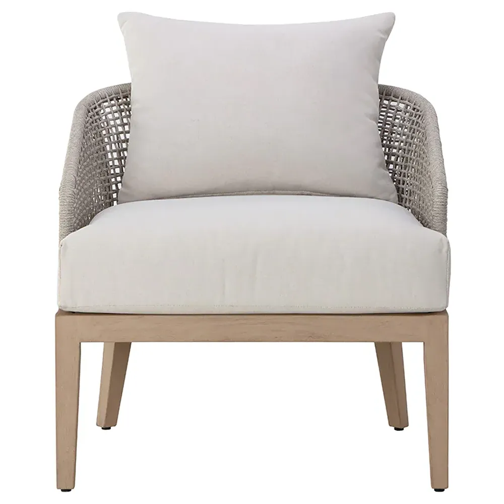 Coleman Woven Outdoor Lounge Chair - Palazzo Cream, Teak