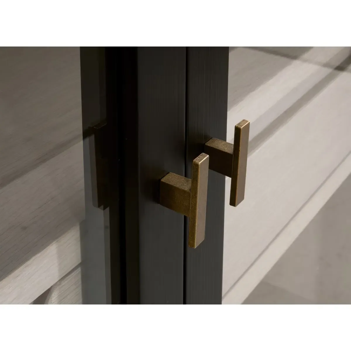 Colette Arched Display Cabinet with Storage - Black, Birch Wood