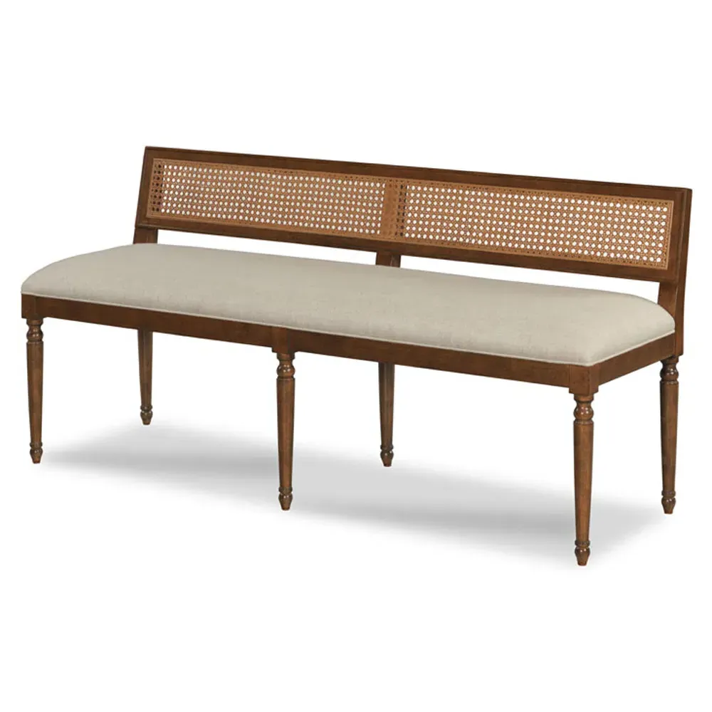 Colette French Dining Bench - Beige, Linen