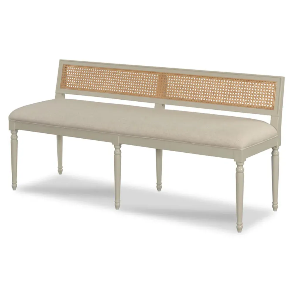 Colette French Dining Bench - Beige, Linen