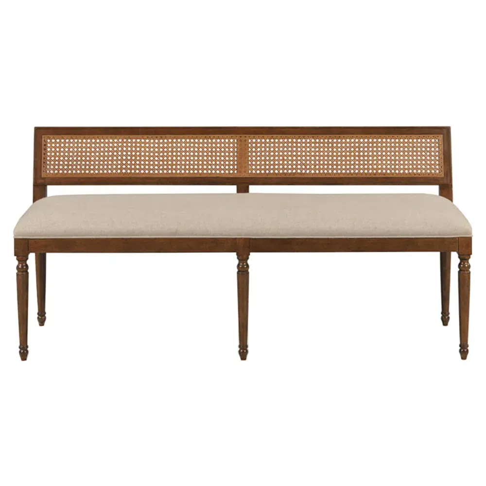 Colette French Dining Bench - Beige, Linen image