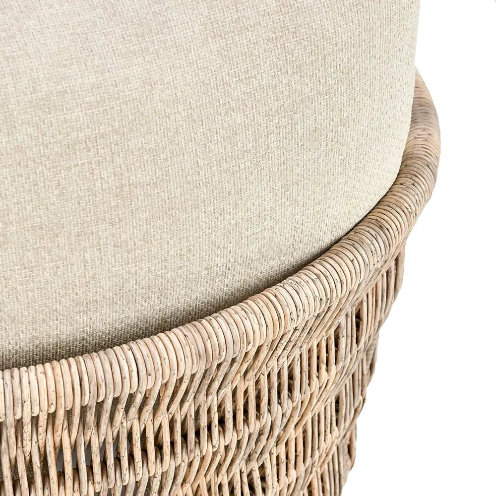 Colin Woven Outdoor Lounge Chair - Beige, Mango Wood