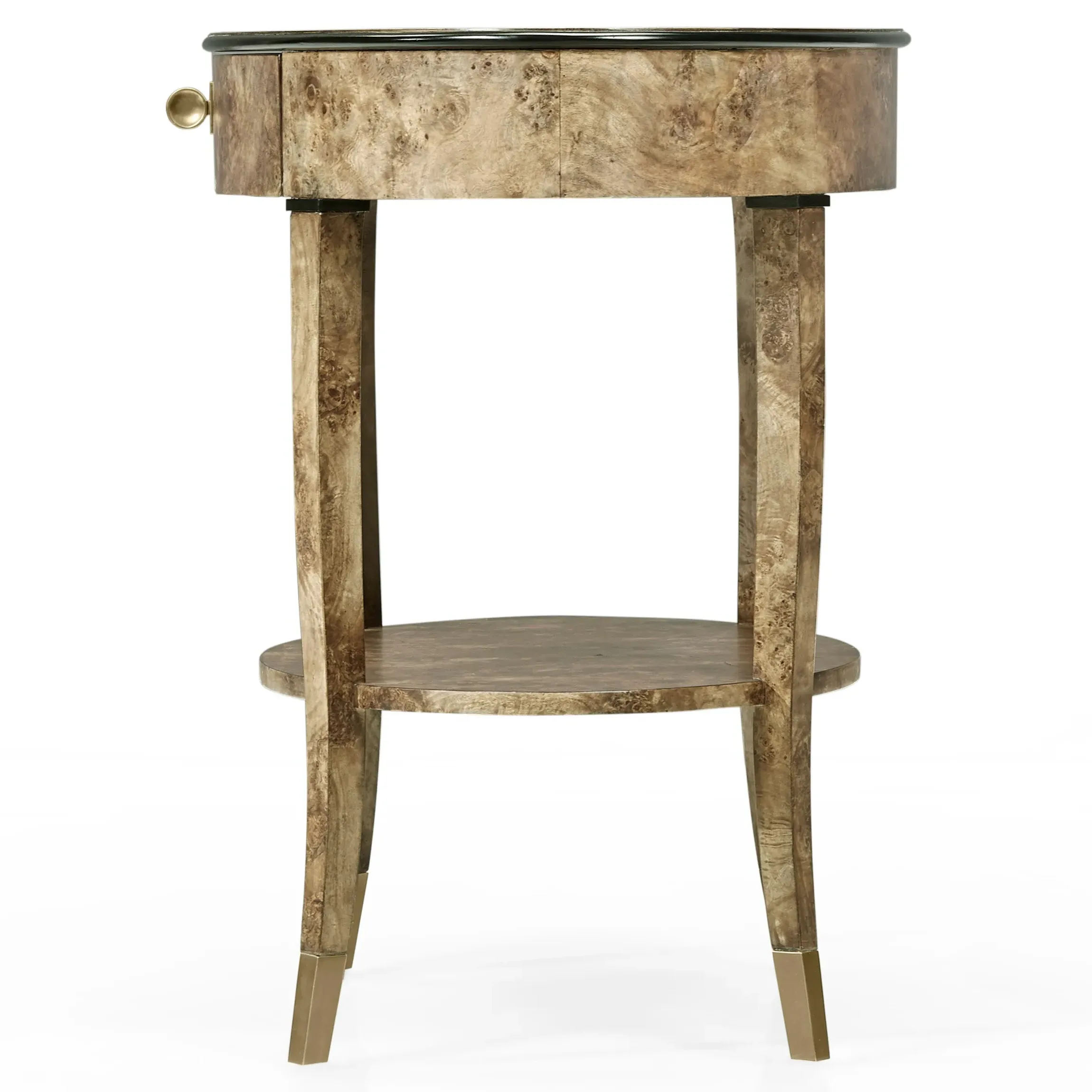 Colins Oval Nightstand - Brown, Burl Veneer
