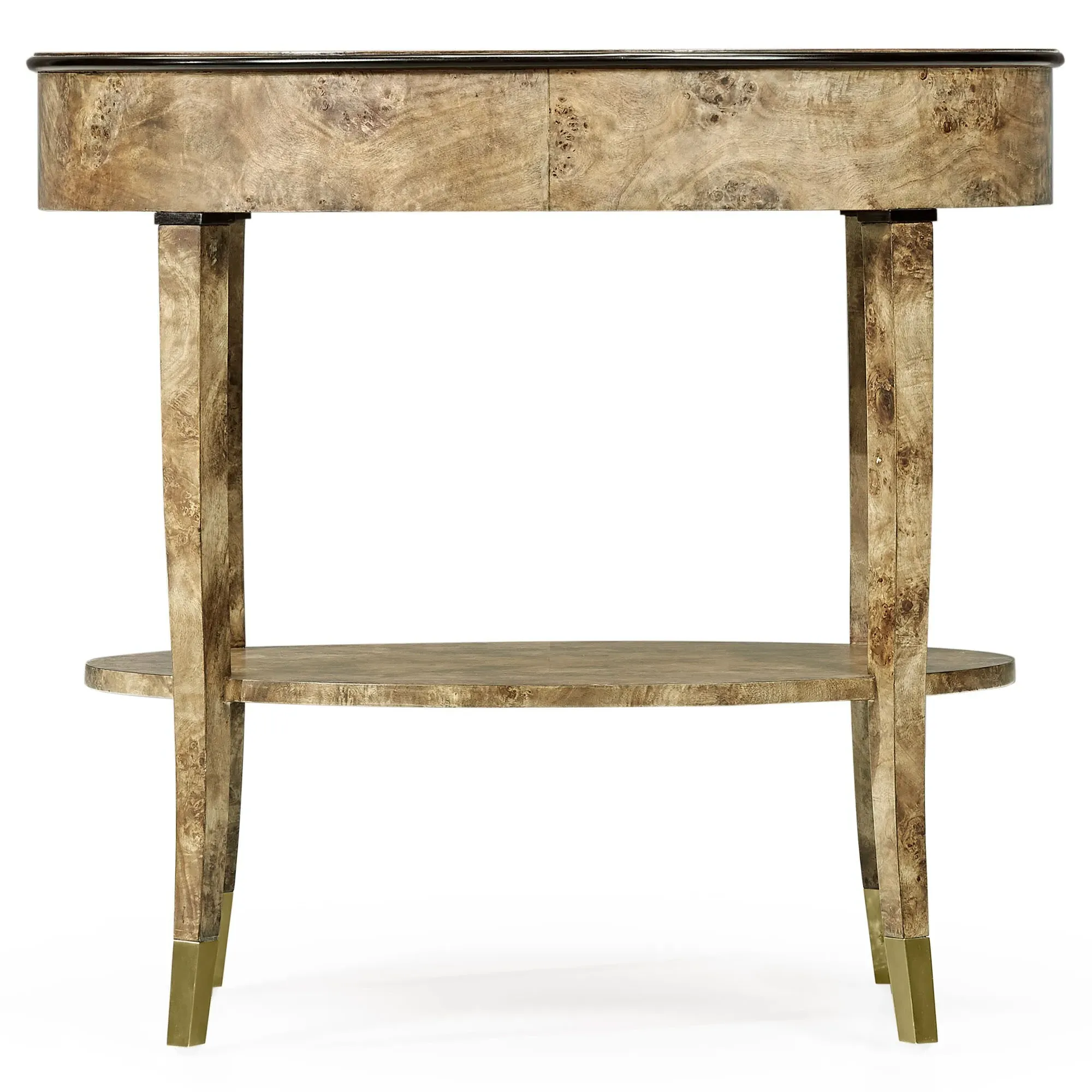 Colins Oval Nightstand - Brown, Burl Veneer