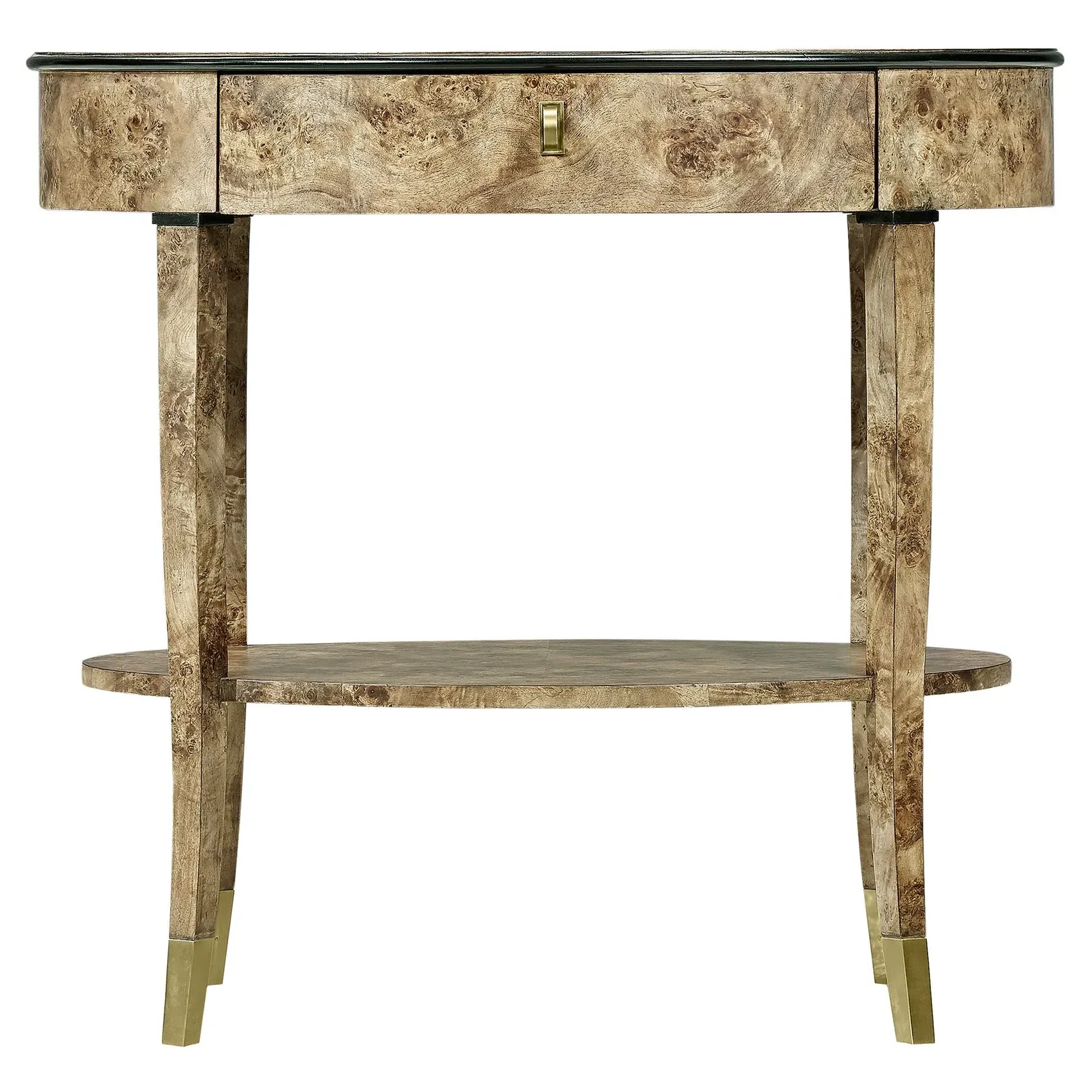 Colins Oval Nightstand - Brown, Burl Veneer image