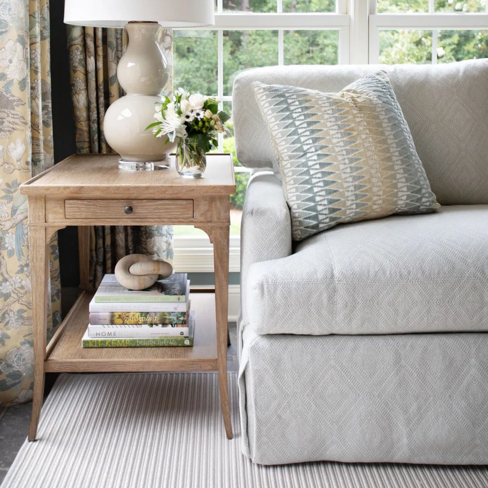 Collins Rectangular Lamp Table - Brown, Oak