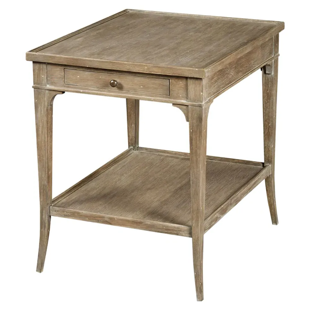 Collins Rectangular Lamp Table - Brown, Oak image