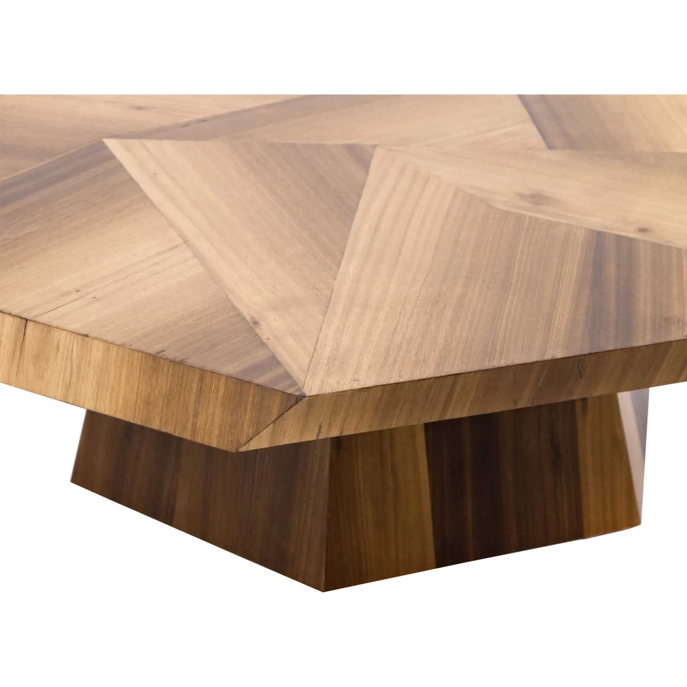 Colt Geometric Pedestal Coffee Table - Blonde Brown, Yukas Wood
