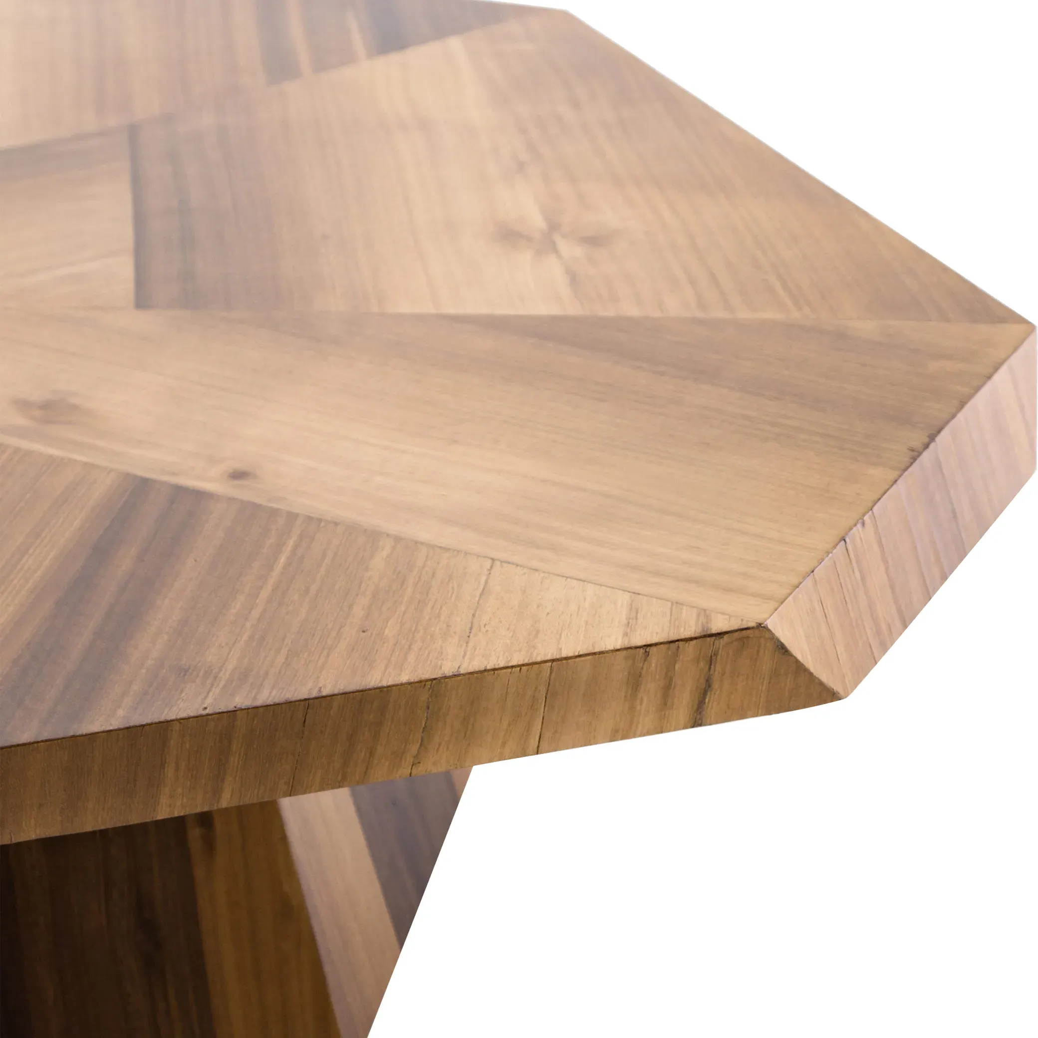 Colt Geometric Pedestal Coffee Table - Blonde Brown, Yukas Wood