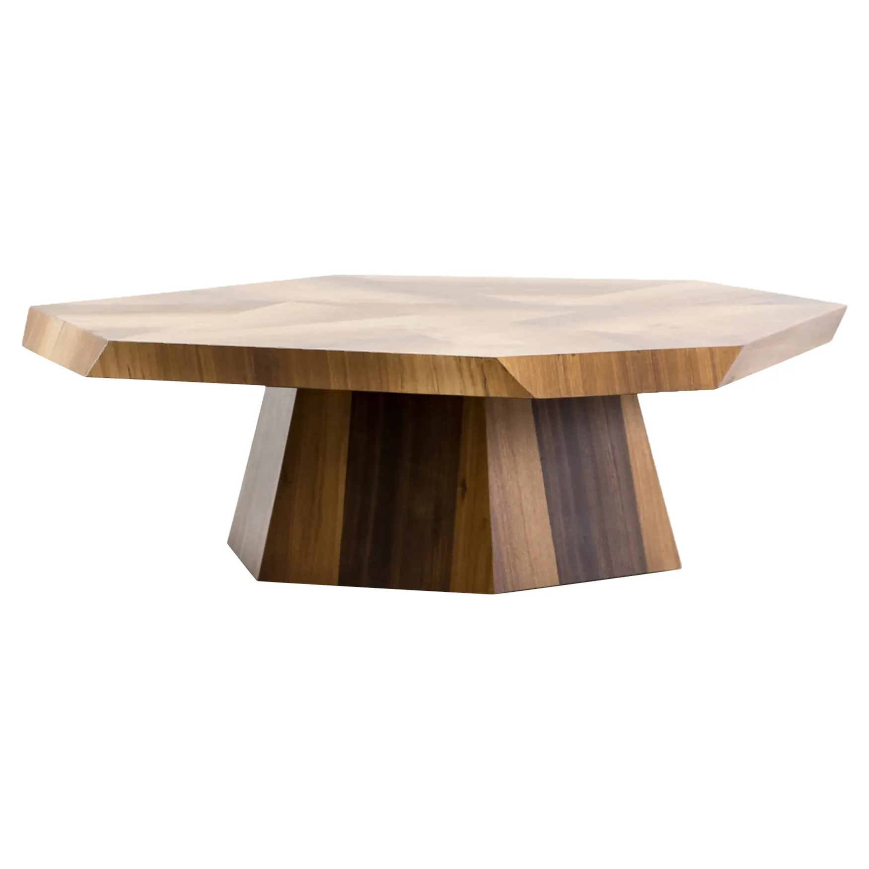 Colt Geometric Pedestal Coffee Table - Blonde Brown, Yukas Wood image