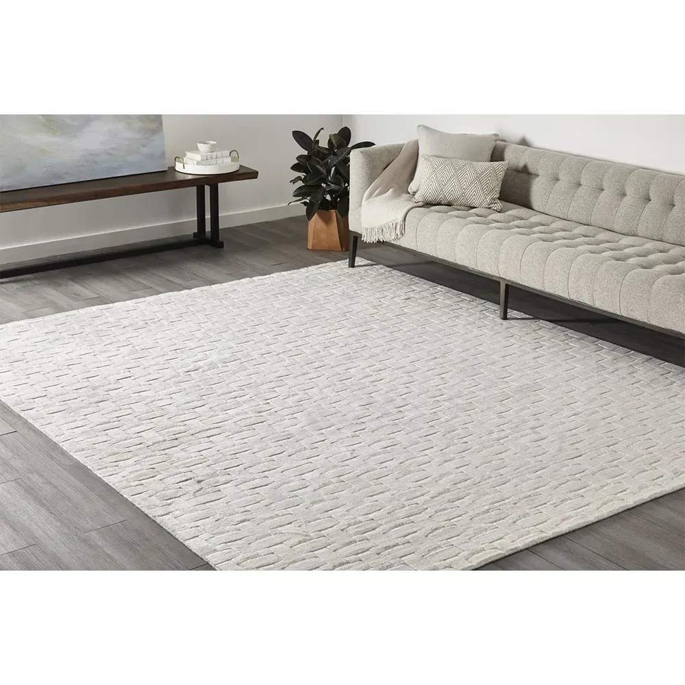 Colton Solid Rug - Alabaster Grey, Wool