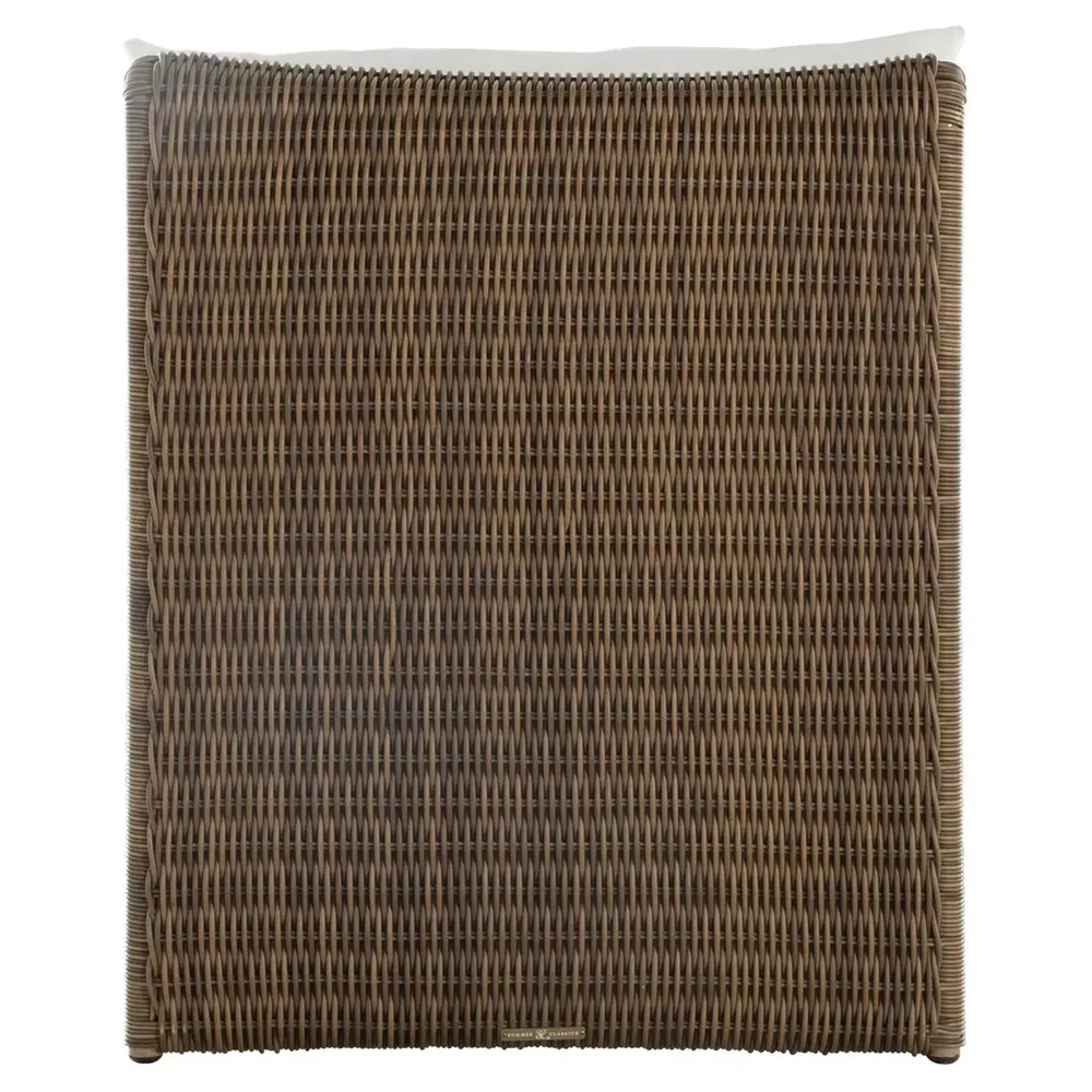 Como High Back Wicker Outdoor Lounge Chair - White, Brown