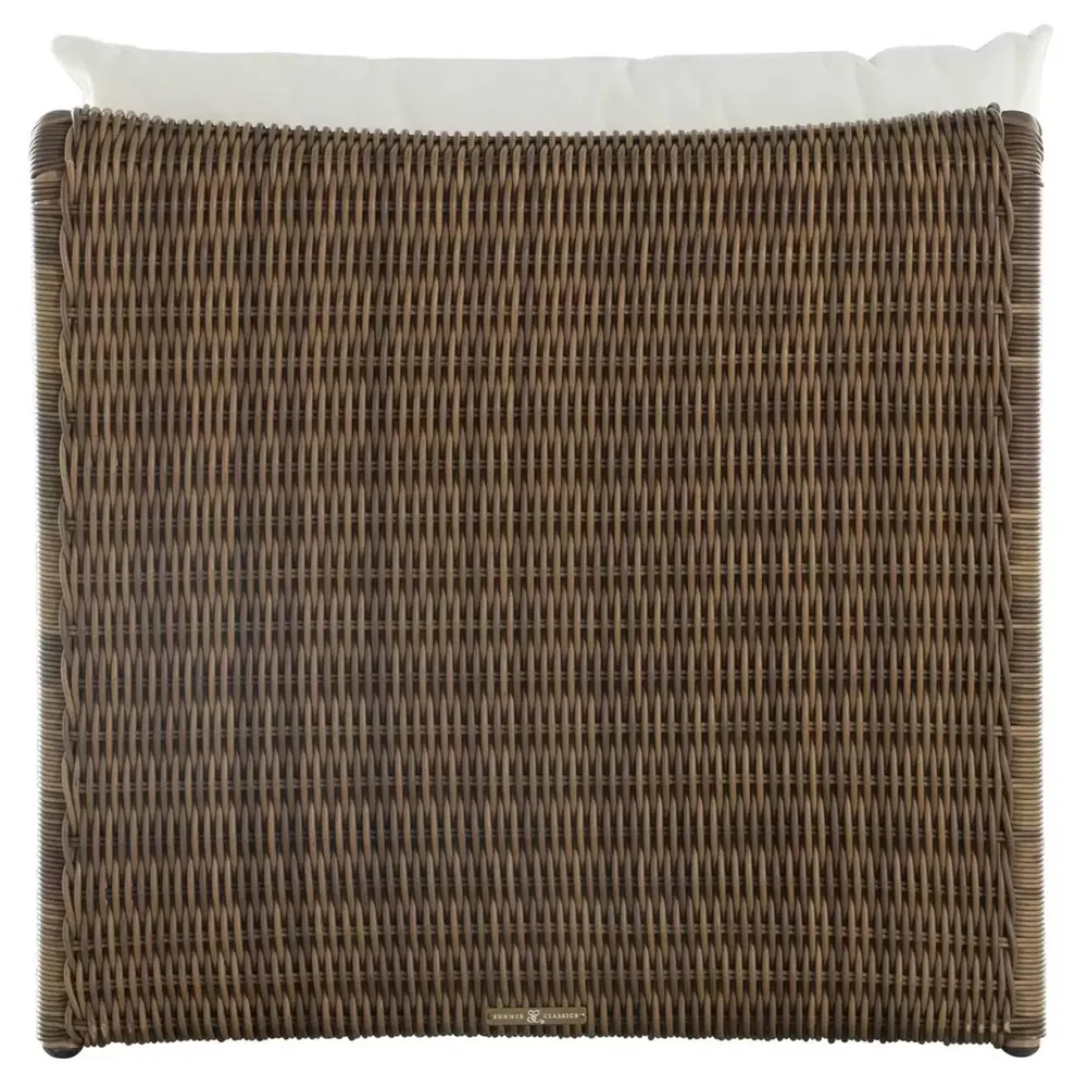 Como Upholstered Wicker Outdoor Lounge Chair - White, Brown