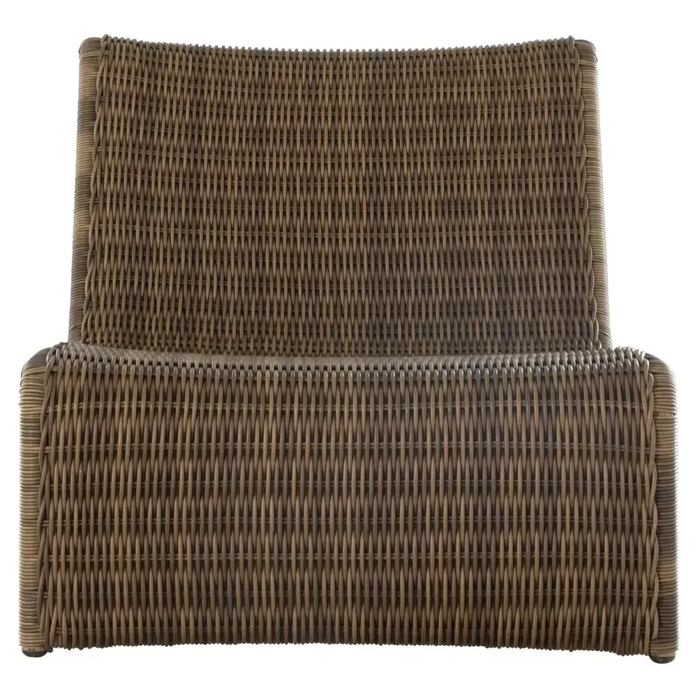 Como Upholstered Wicker Outdoor Lounge Chair - White, Brown