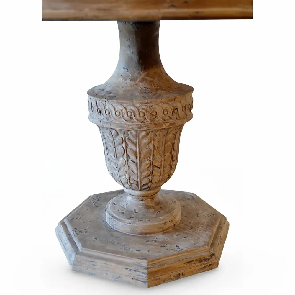 Comte Round Pedestal Dining Table - White, Wood