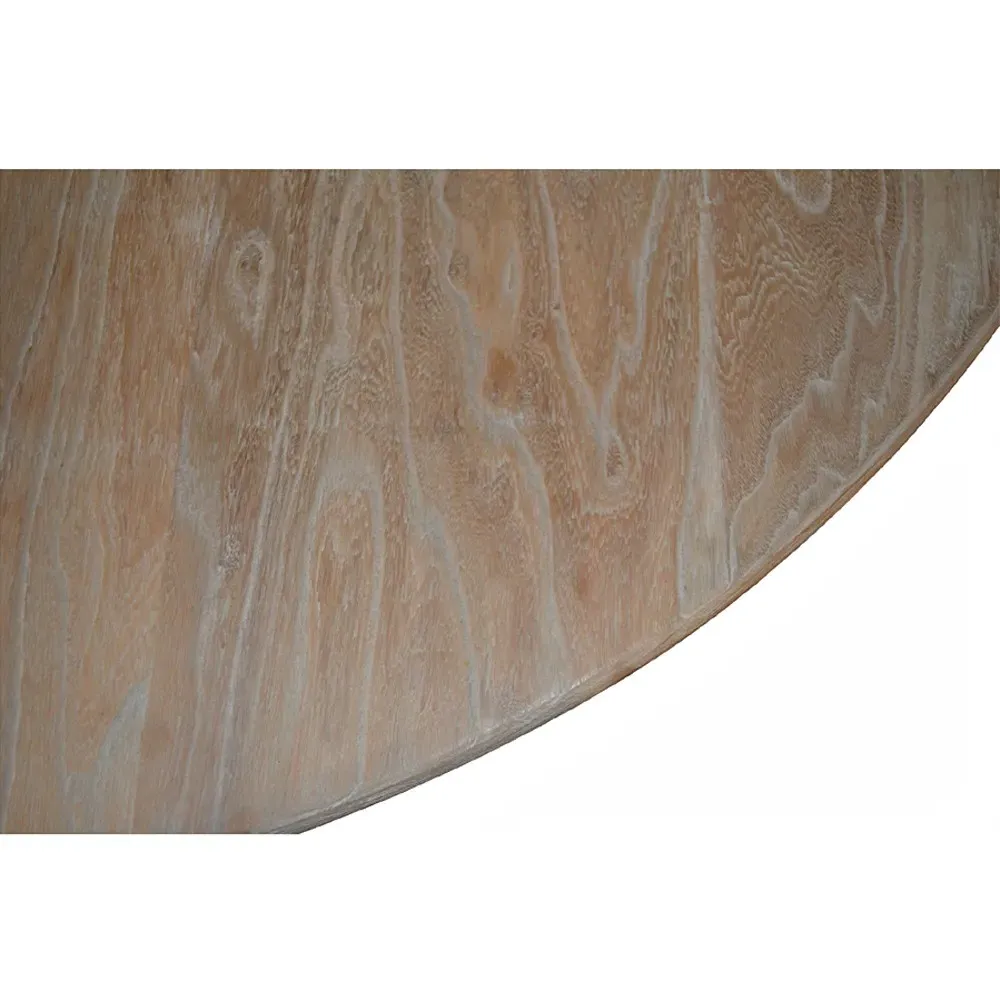 Comte Round Pedestal Dining Table - White, Wood