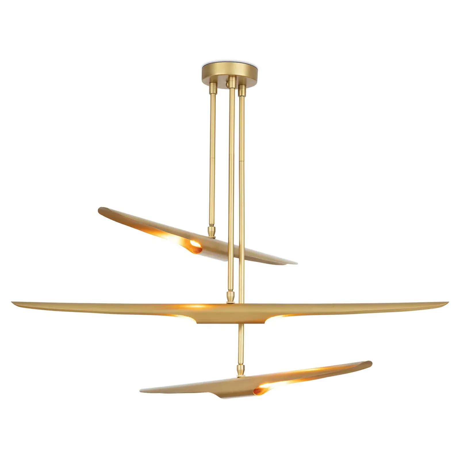 Concorde Sputnik Chandelier - Natural Brass, Steel