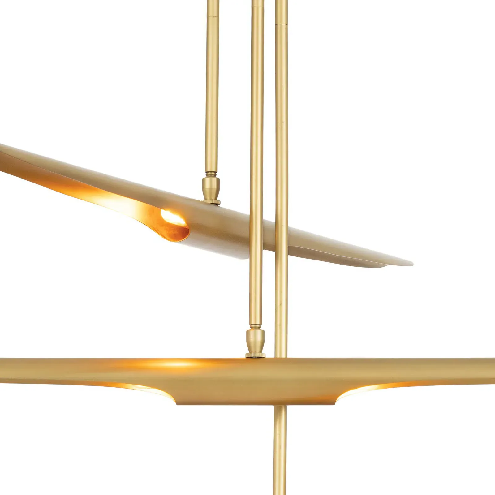 Concorde Sputnik Chandelier - Natural Brass, Steel
