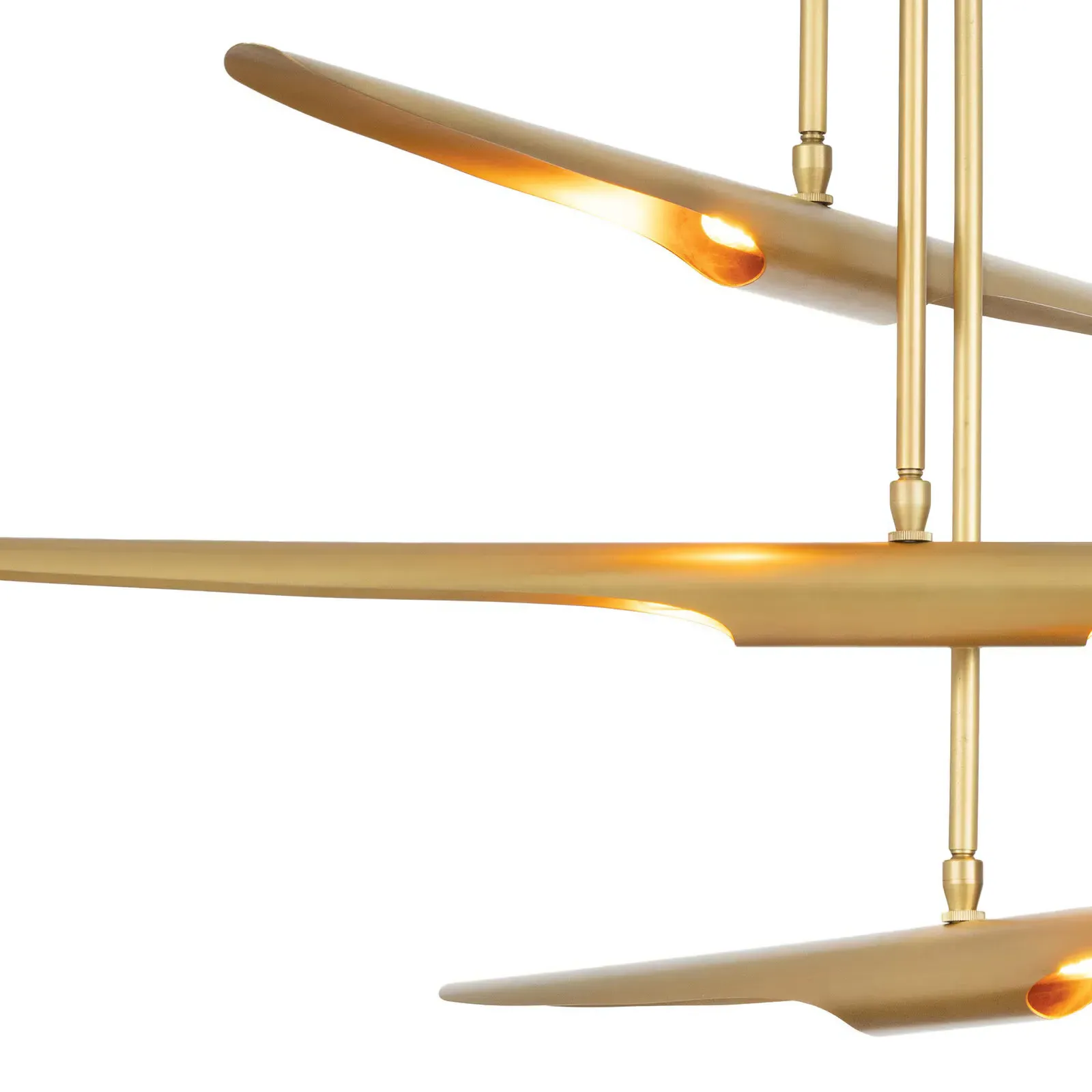 Concorde Sputnik Chandelier - Natural Brass, Steel
