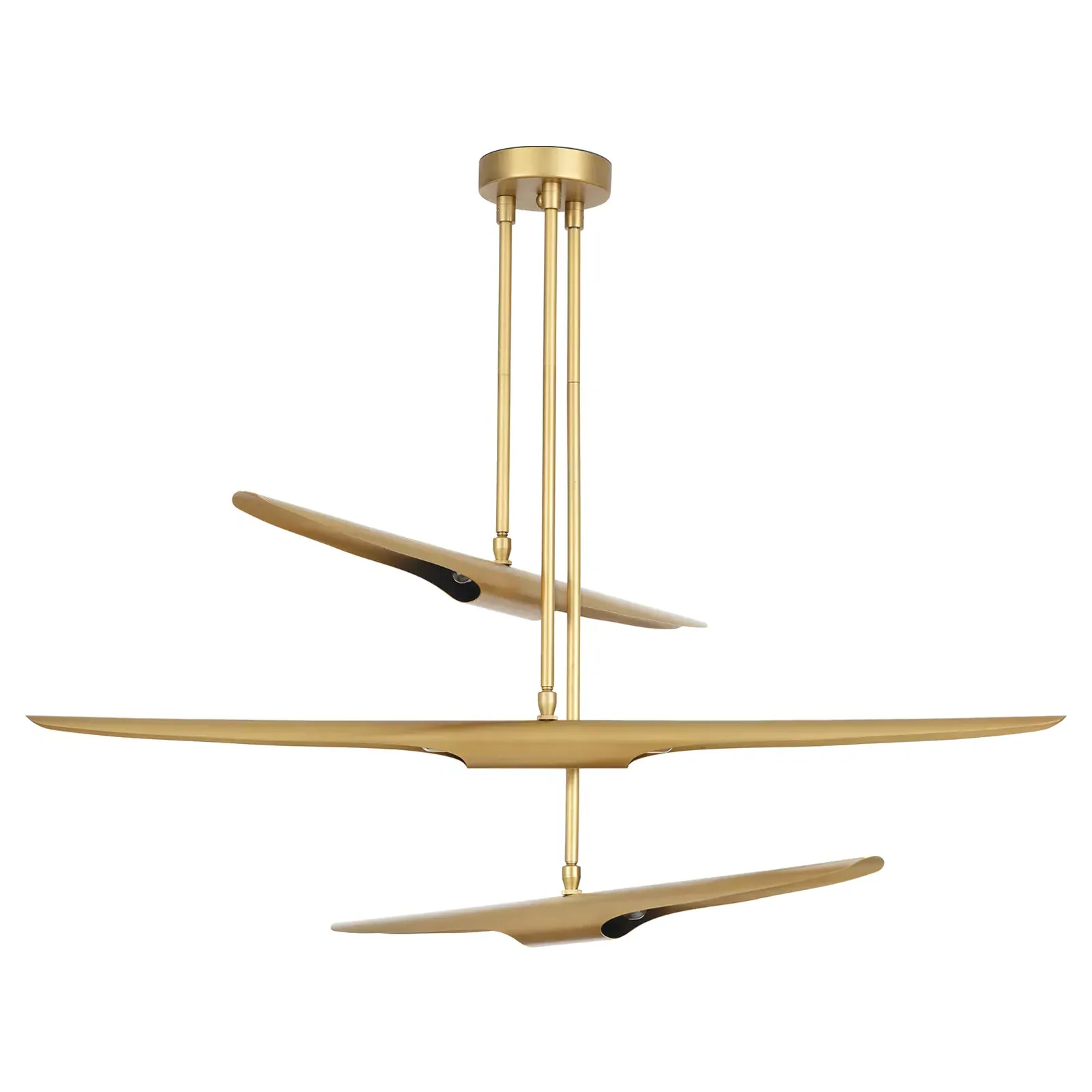 Concorde Sputnik Chandelier - Natural Brass, Steel