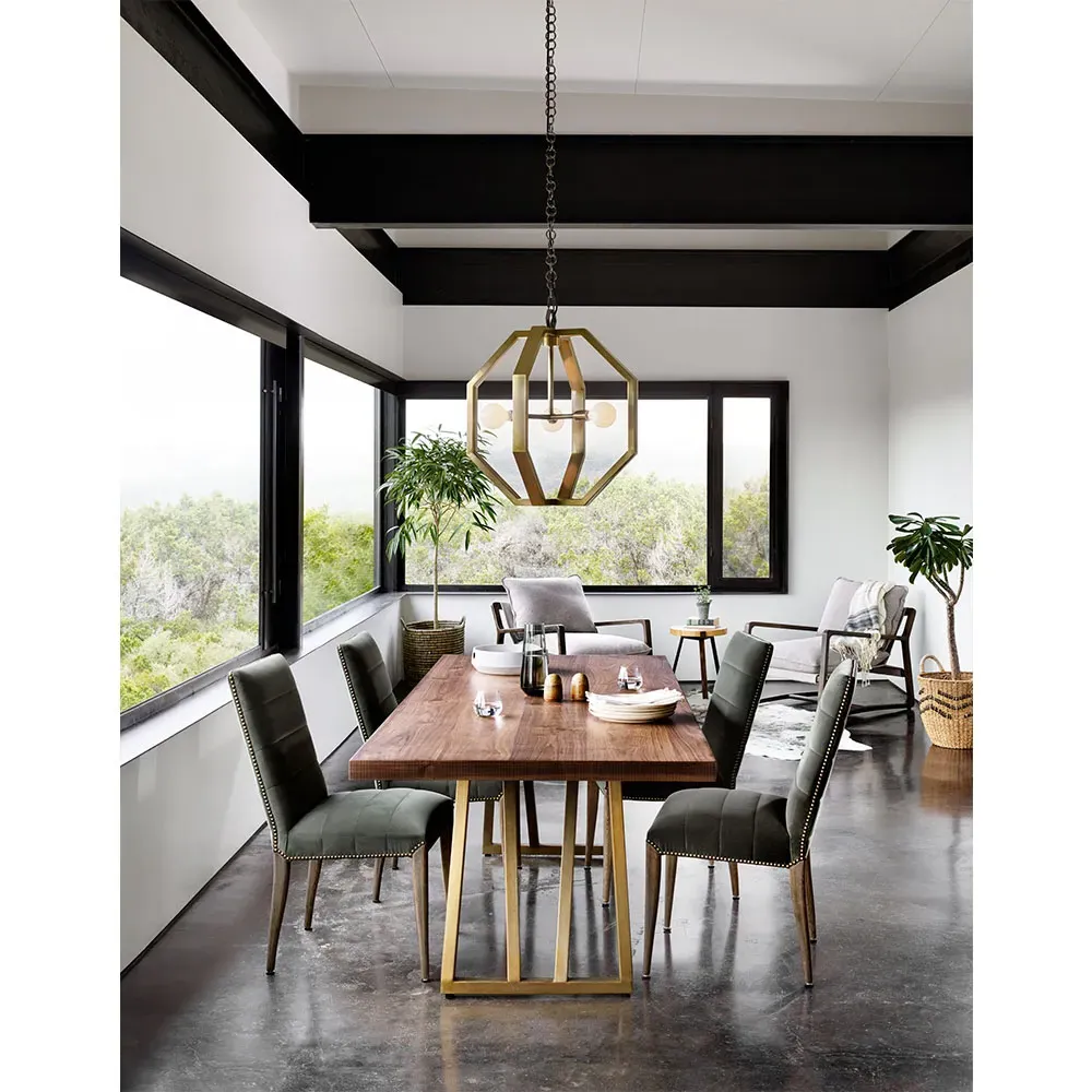 Conde Upholstered Dining Chair with Nailhead Trim - Sage Green