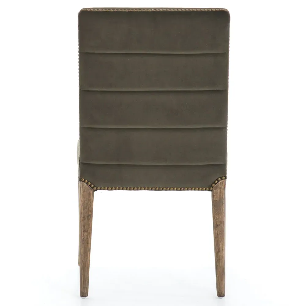 Conde Upholstered Dining Chair with Nailhead Trim - Sage Green