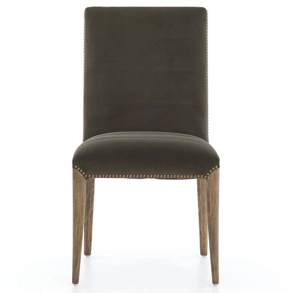 Conde Upholstered Dining Chair with Nailhead Trim - Sage Green image