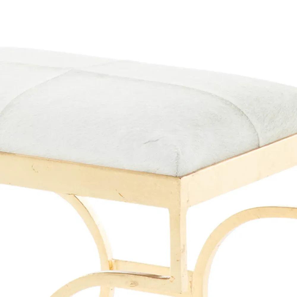 Connelly Upholstered Iron Stool - White, Gold