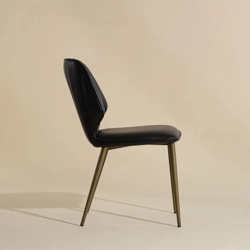 Connolly Dining Chair Set of 2 - Black, Faux Leather