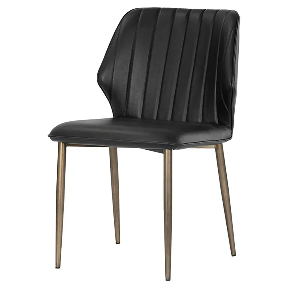 Connolly Dining Chair Set of 2 - Black, Faux Leather image