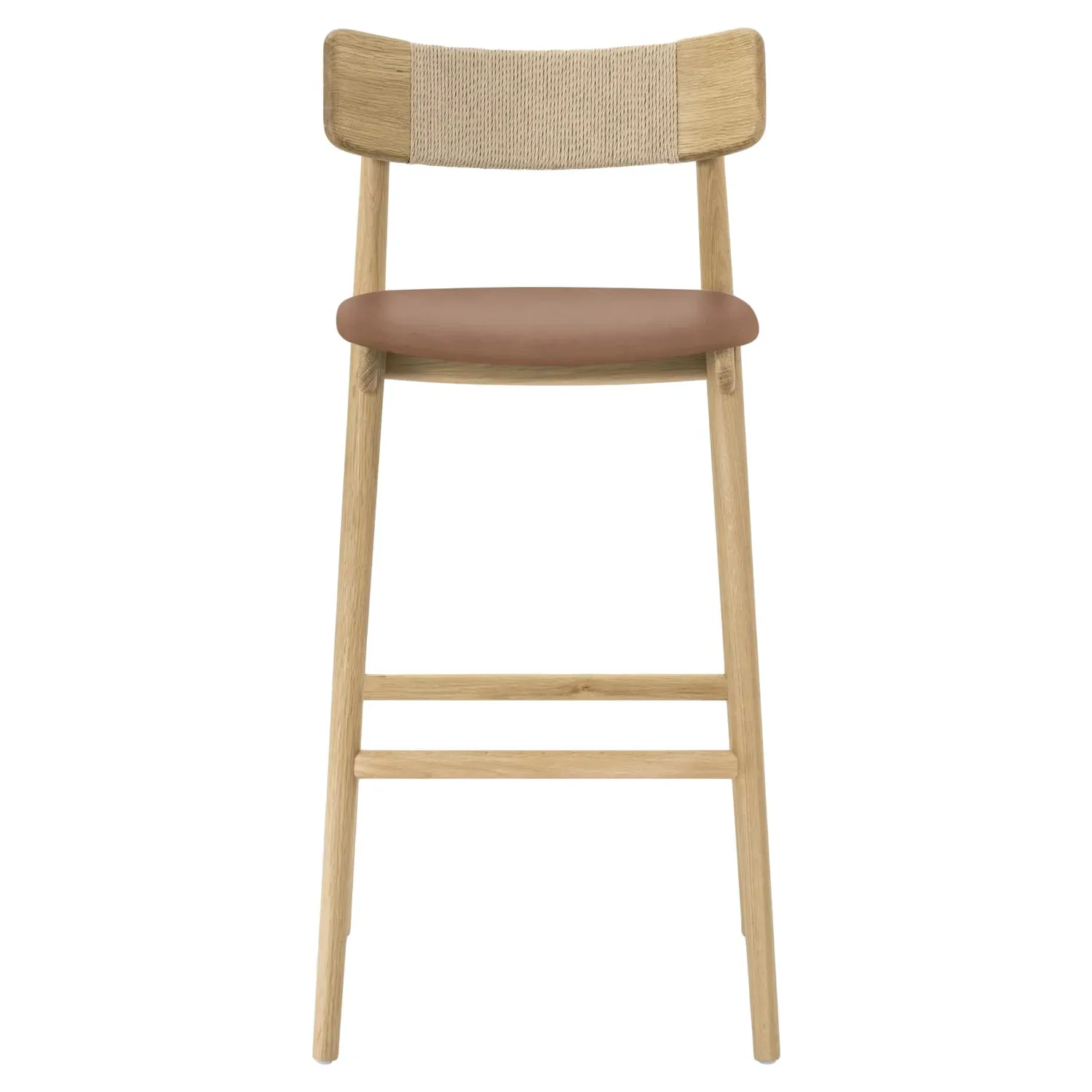 Connor Bar Stool - Brown, Oak